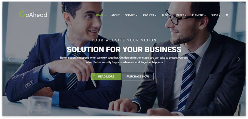Template for finance website