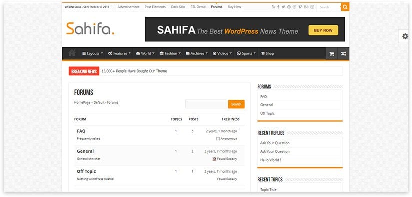 news site and forum